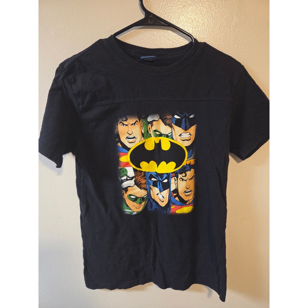 Justice League Batman Superman Green Lantern Graphic T-Shirt Black Boys Youth